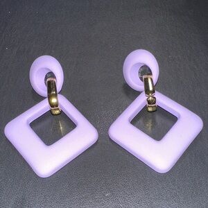 Elegant Purple Earrings with Gold Accents